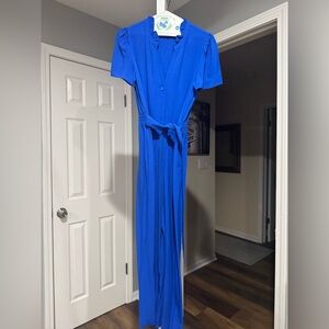 Vibrant Blue Jumpsuit with Belt / jumpsuits / Nine West
